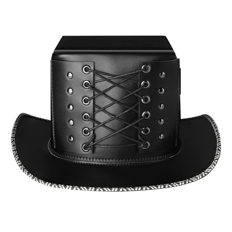 

Модный черный цветной цилиндр, кепка волшебника для костюма волшебника, шляпа из искусственной кожи для взрослых