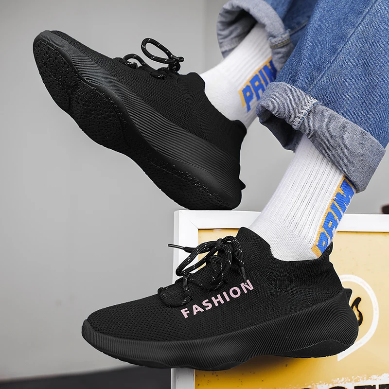 Sock Shoes for Men Sneakers Lightweight Walking Tennis Athletic Running Sports Shoes Men Fashion Solid Color Walking Footwear