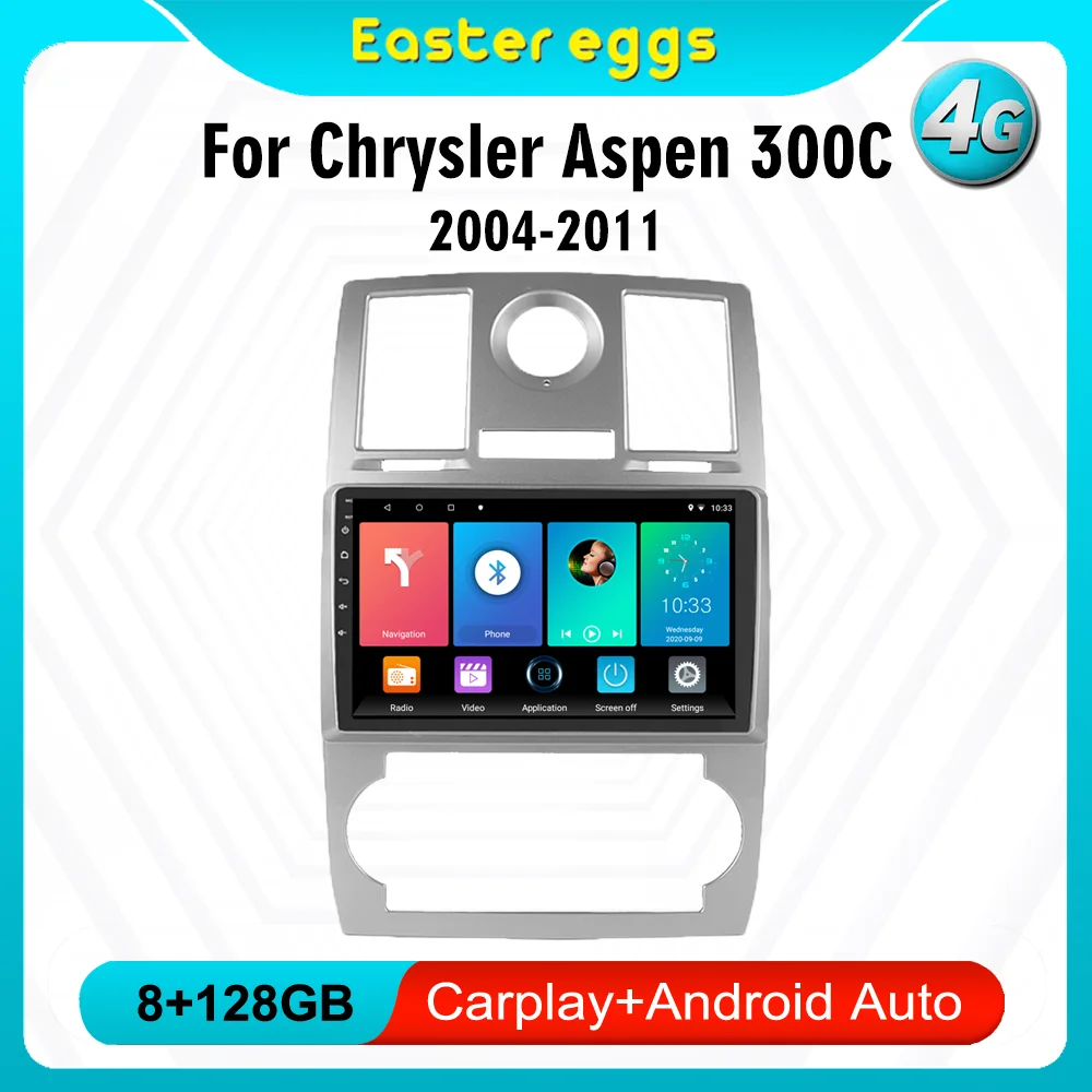 

Автомагнитола 2DIN для Chrysler Aspen 300C 2004-2011 4G Carplay Android 9 дюймов, радио, Wi-Fi, GPS-навигация, автомобильный мультимедийный плеер, головное устройство BT
