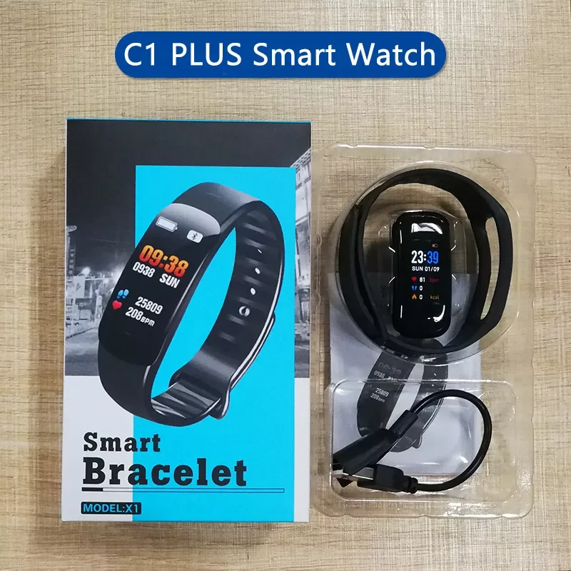 

Смарт-часы C1 Plus для мужчин и женщин, фитнес-трекер с шагомером, Bluetooth, измерение кровяного давления, уровня кислорода в крови, для Android и IOS