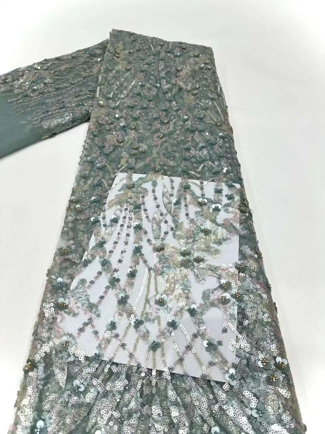 Новейшая Роскошная Элегантная вышивка тяжелая кружевная ткань для жениха