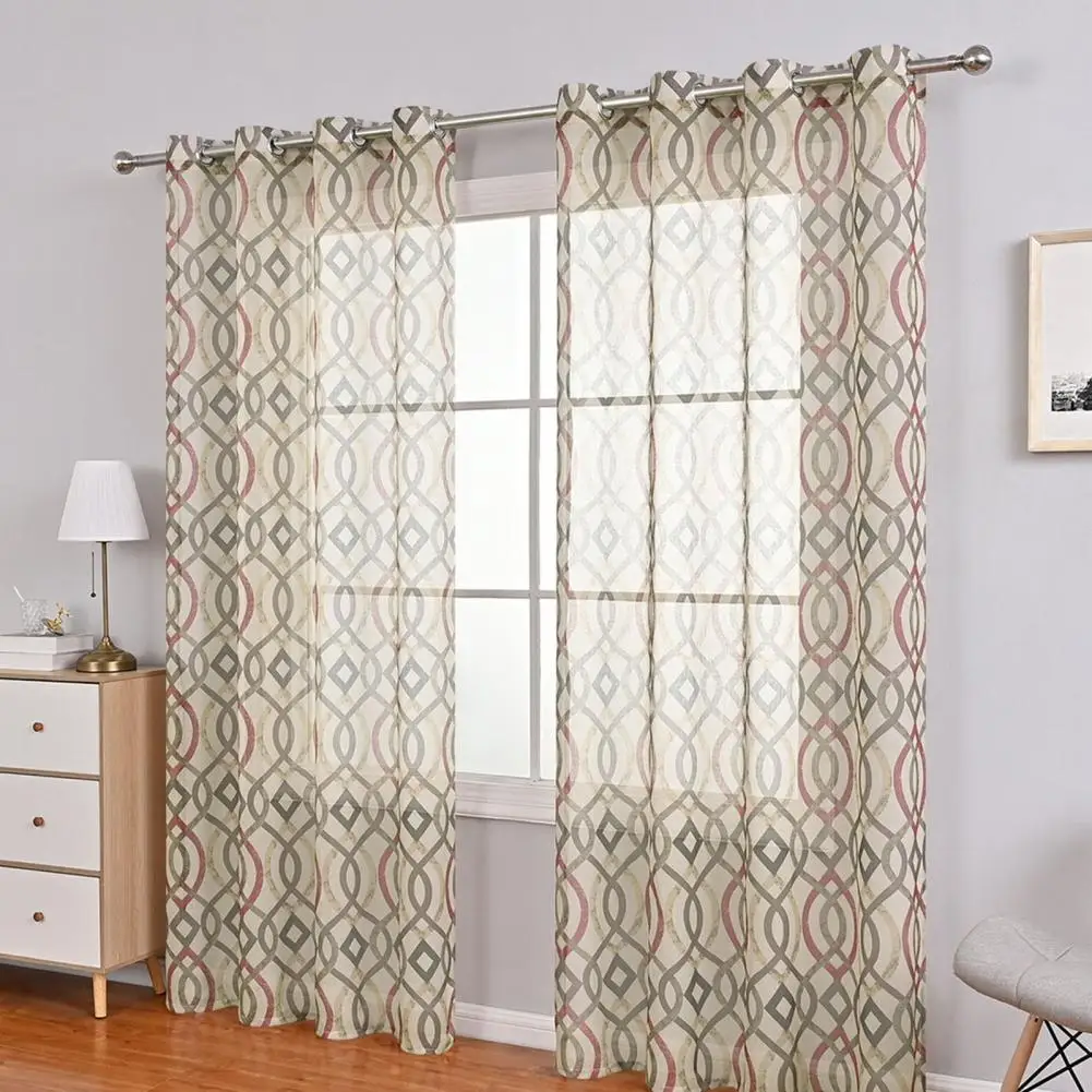 

Useful Sheer Drapes Soft Touch Translucent Dropping Window Curtain Bedroom Decoration Lightweight Window Curtain Daily Use