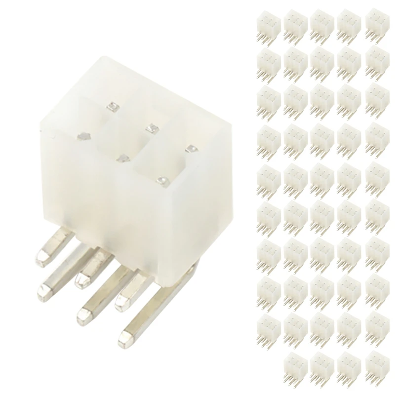 

50Pcs 6P Curved Pin Socket 4.2Mm 2X3P Female Connector Suitable For Graphics Card GPU PCI-E Pcie