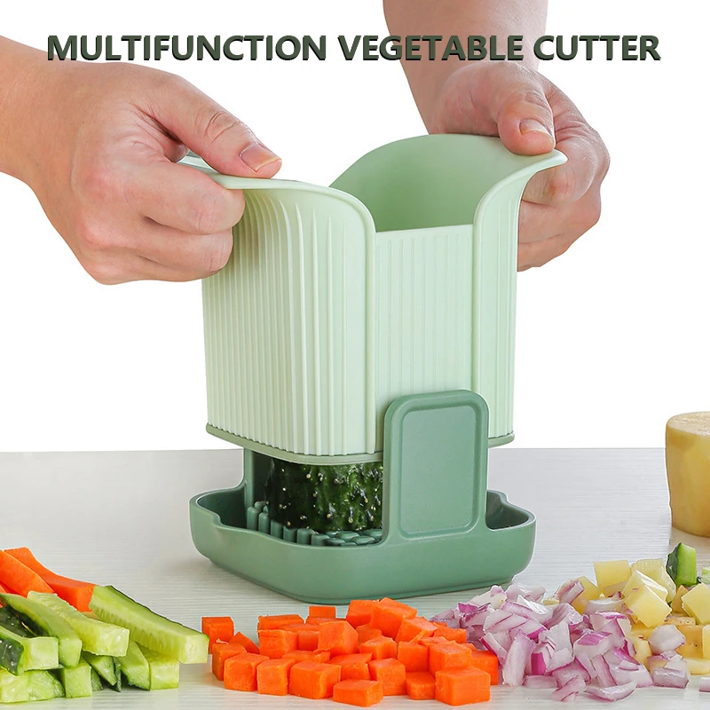 

Multifunctional Vegetable Chopper French Fries Cutter Household Hand Pressure Onion Dicer Cucumber Potato Slicer Kitchen Tools