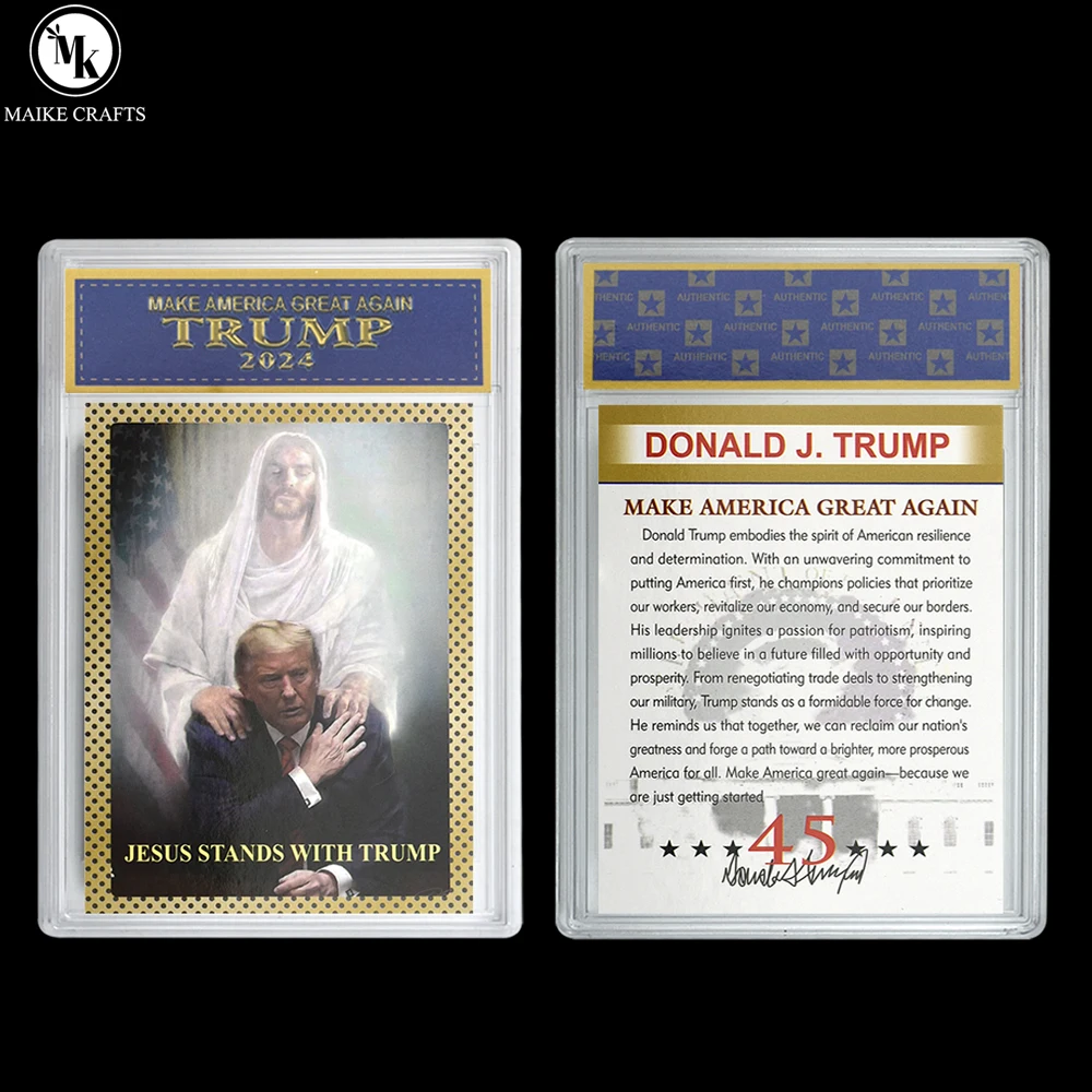 Карта рейтинга бумаги Дональда Трампа 2024 президент США подставки Иисуса с Trump Make