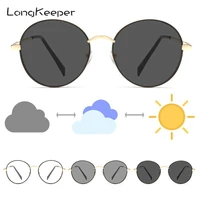 2022 fashion vintage photochromic sunglasses women men grey lens round rhinestone frame change color sun glasses male eyeglasses