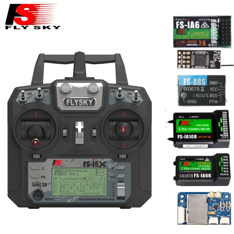 Enlarge Flysky FS-i6X FS I6X 2.4G RC Transmitter Controller  iA10B IA6 iA6B A8S X6B FS2A Receiver i6 upgrade For RC Helicopter Mu