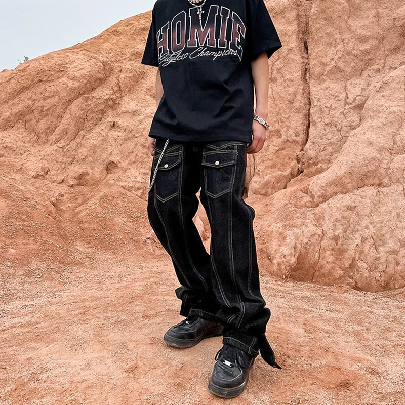 Men Jeans High Street Hip Hop Vibe Style Unisex Loose Jeans Korean Fashion Jeans Hip Hop Men Clothing Y2k Pants Men Men Clothing
