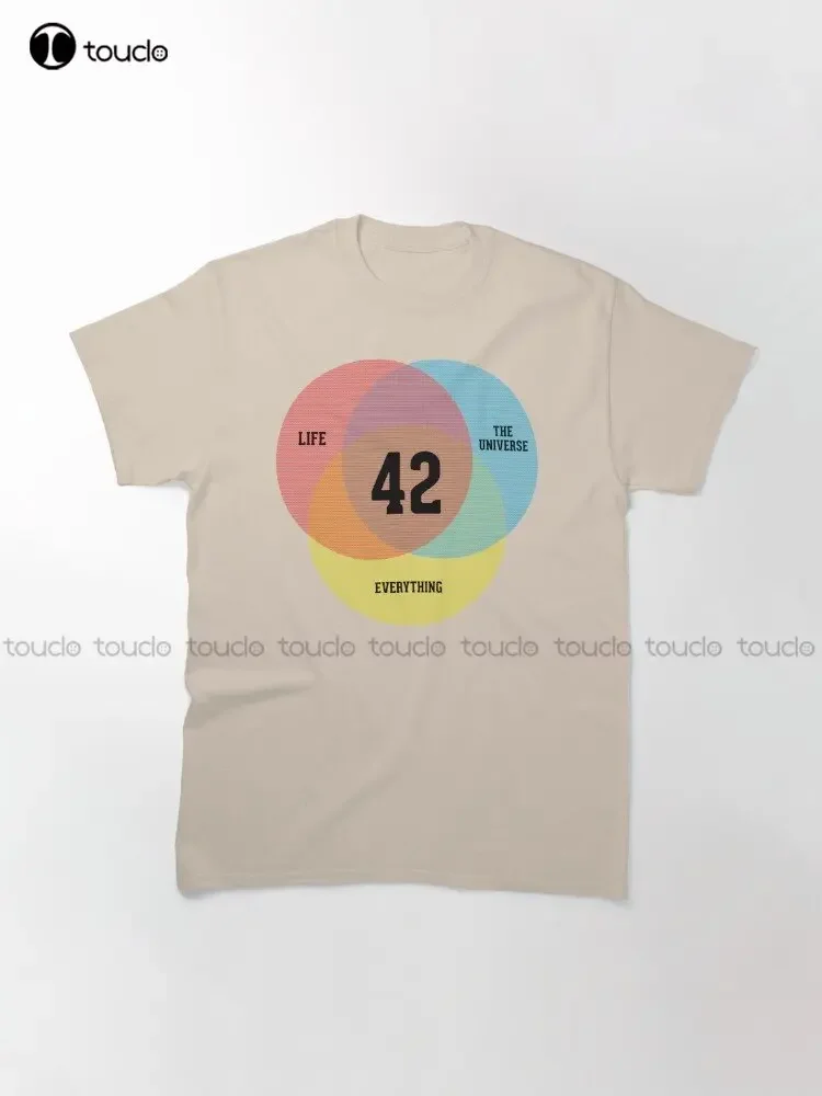 Фото Venn Diagram : Life The Universe & Everything 42 Forty Two Forty Two Life T-Shirt Funny Art Streetwear Cartoon Tee Custom Gift №2