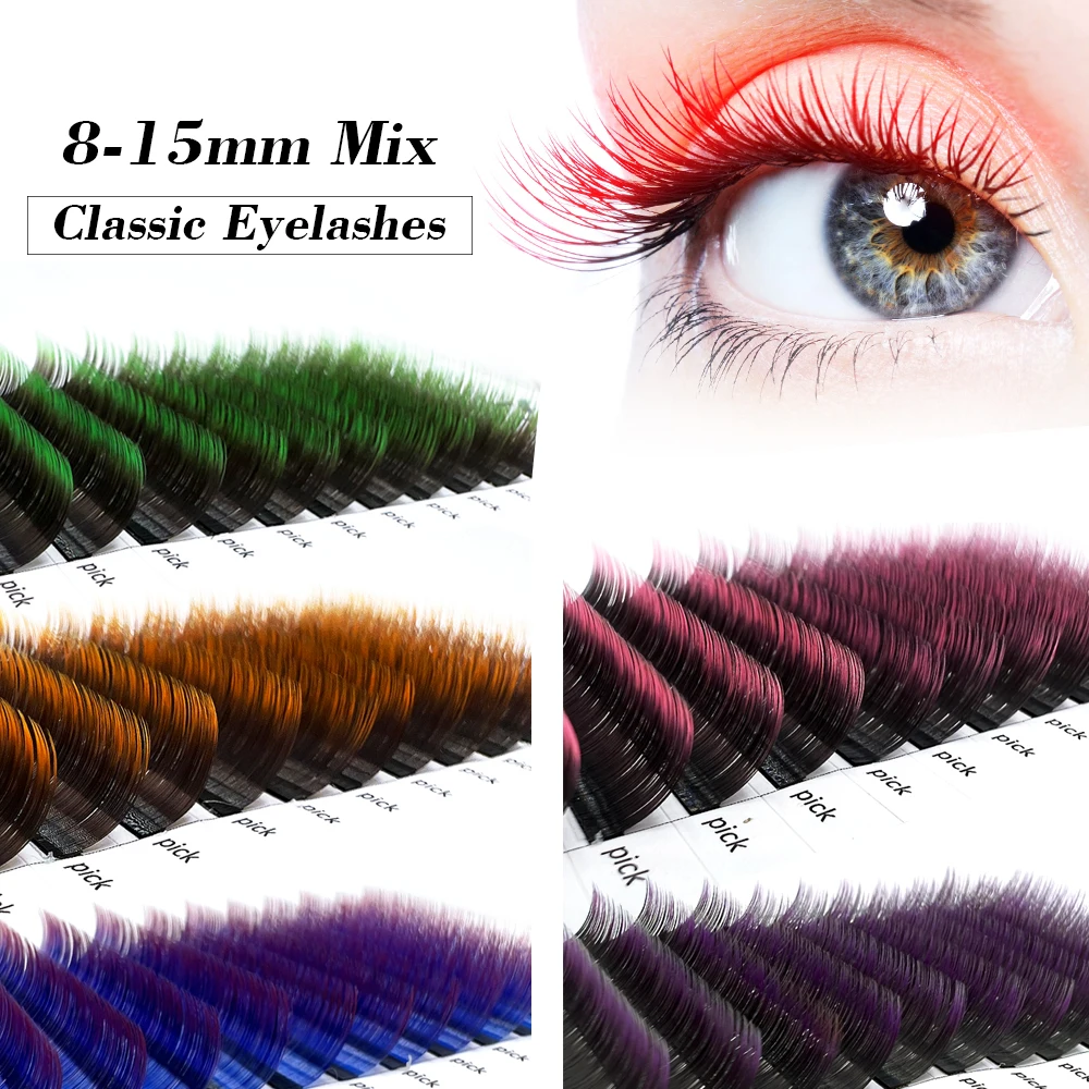 Ed Eyelashes Ombre Lashes Natural Dramatic False Eyelash Extension Colourful Lash Makeup