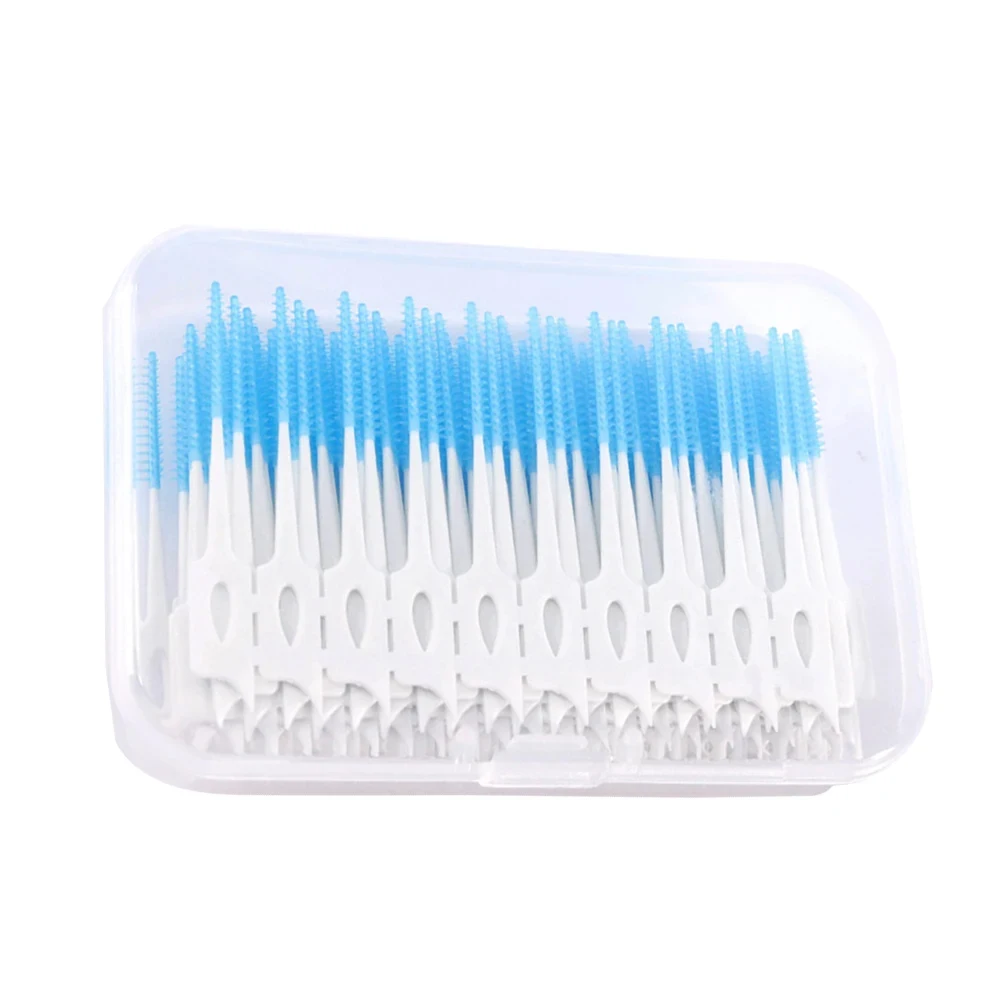 Мягкая силиконовая межзубная щетка 200 шт./кор. зубочистки с резьбой двуглавая