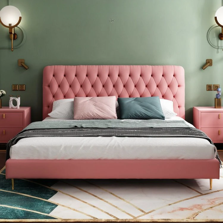 Дизайнерская европейская двуспальная кровать Princess Storage Квартира в американском