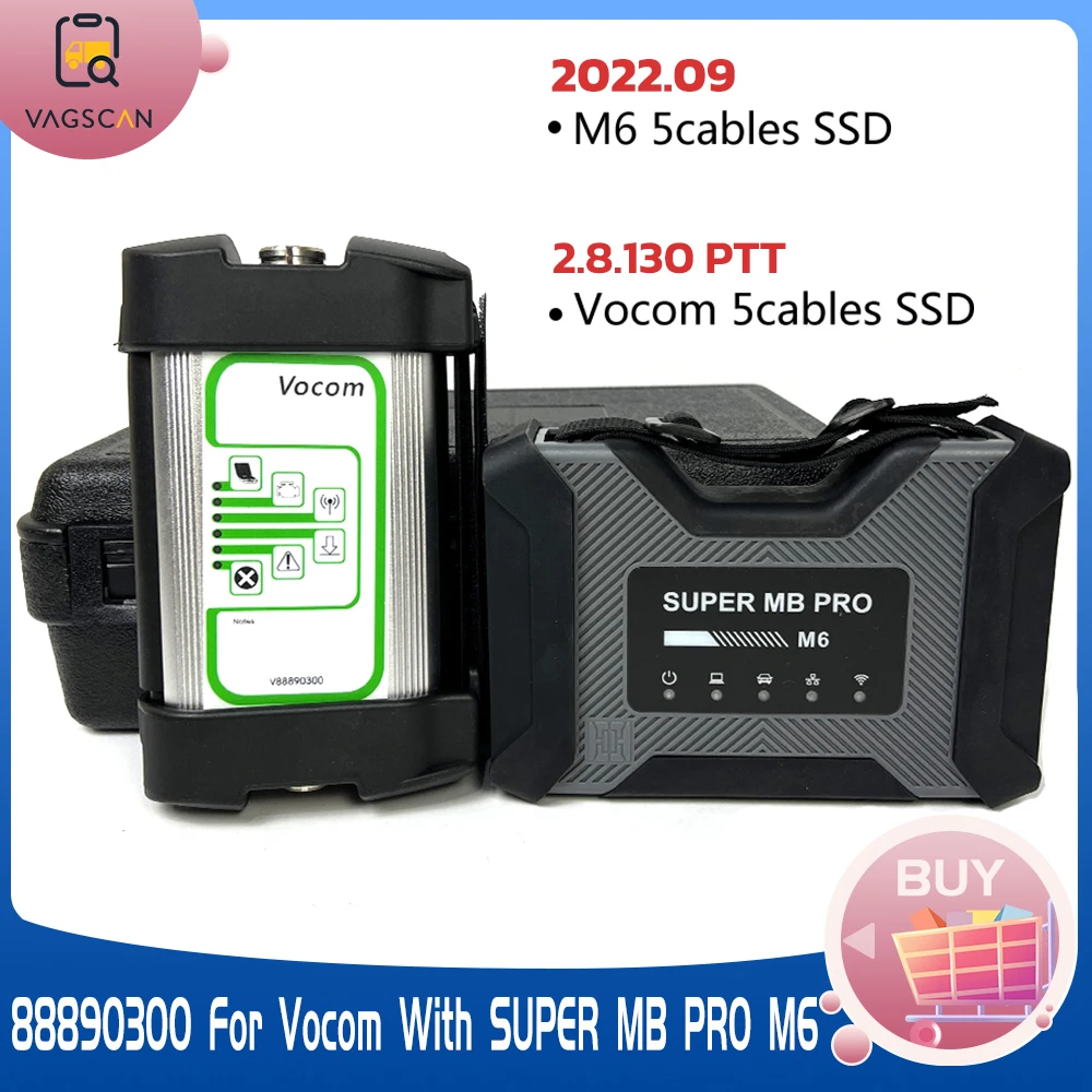 

2022 SUPER MB PRO M6 For Vocom 88890300 Interface with SSD Excavator Truck Diagnostic Tool