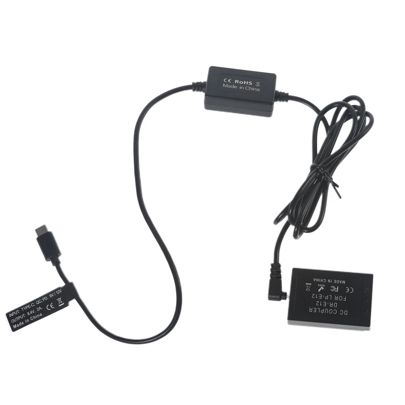 

Type-C to for LP E12 Dummy Power for M2 M10 M50 M100 M200 Series Camera