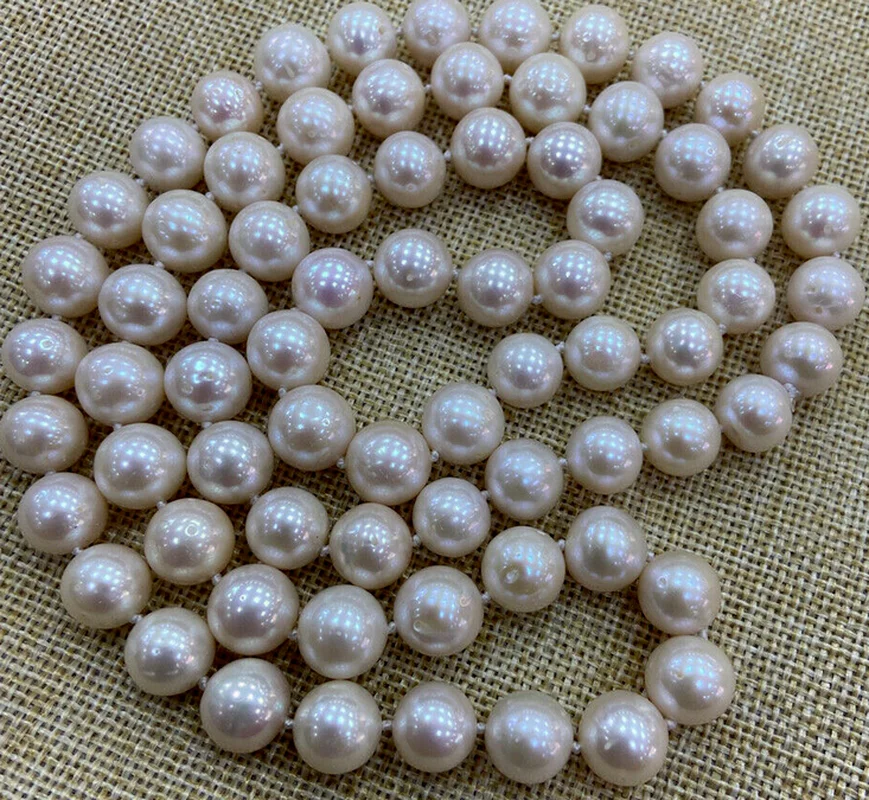 9-10 мм 10-11 натуральный белый пресноводный жемчуг для аквакультуры ожерелье 36
