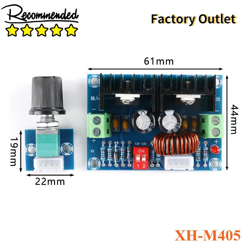 

XH-M405 DC-DC PWM модуль регулятора напряжения постоянного тока XL4016 200W 8A, понижающая плата с внешним потенциометром