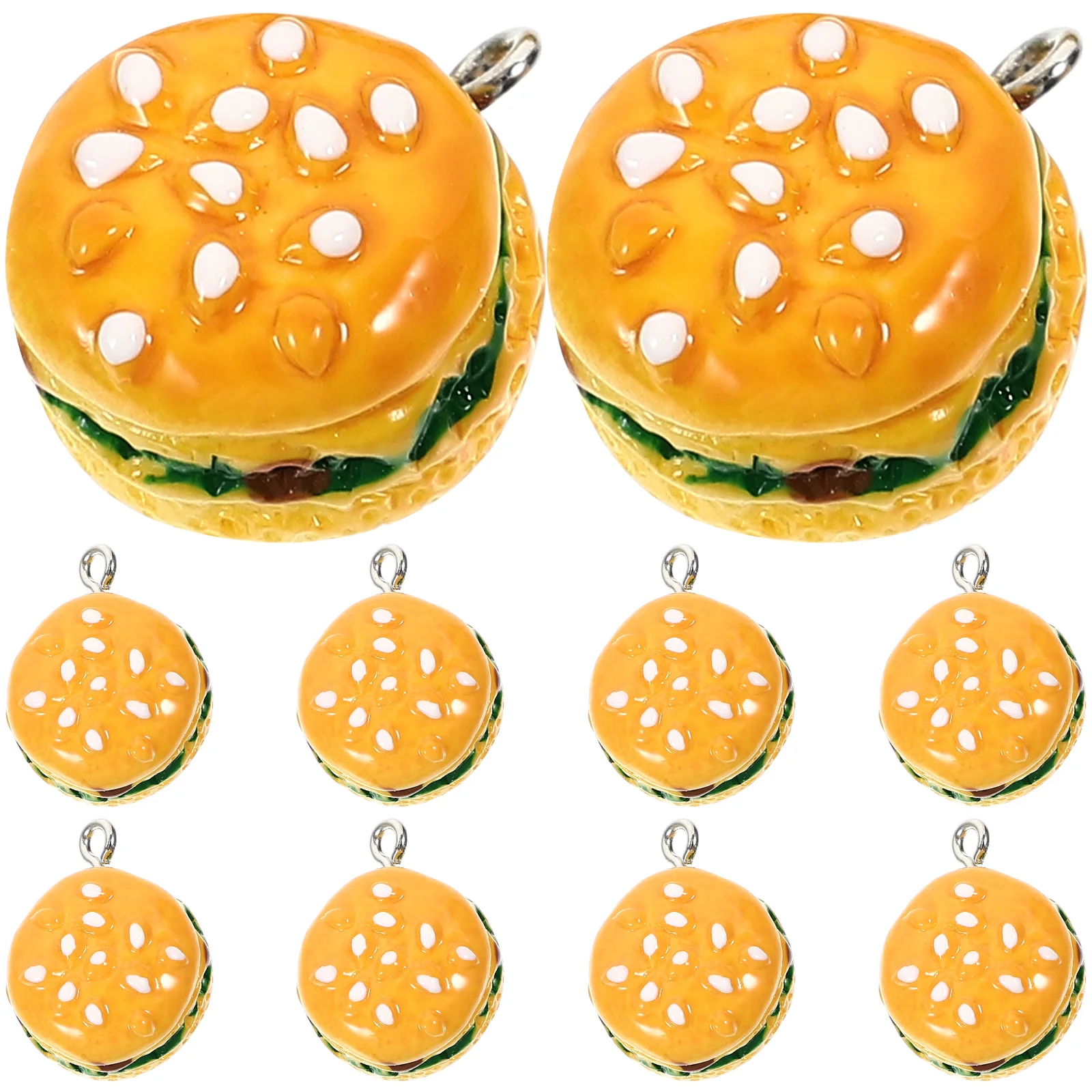 

10pcs Jewelry Charms Resin Hamburger Shape Charms Necklace Bracelet Hamburger Charms