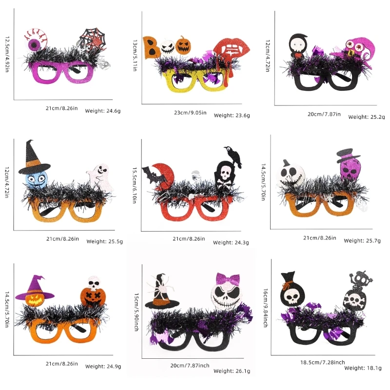 

634C Halloween Funny Glasses Party Cosplays Glasses Decorations Supplies Decorative Glasses Frame Costume Eyeglasses
