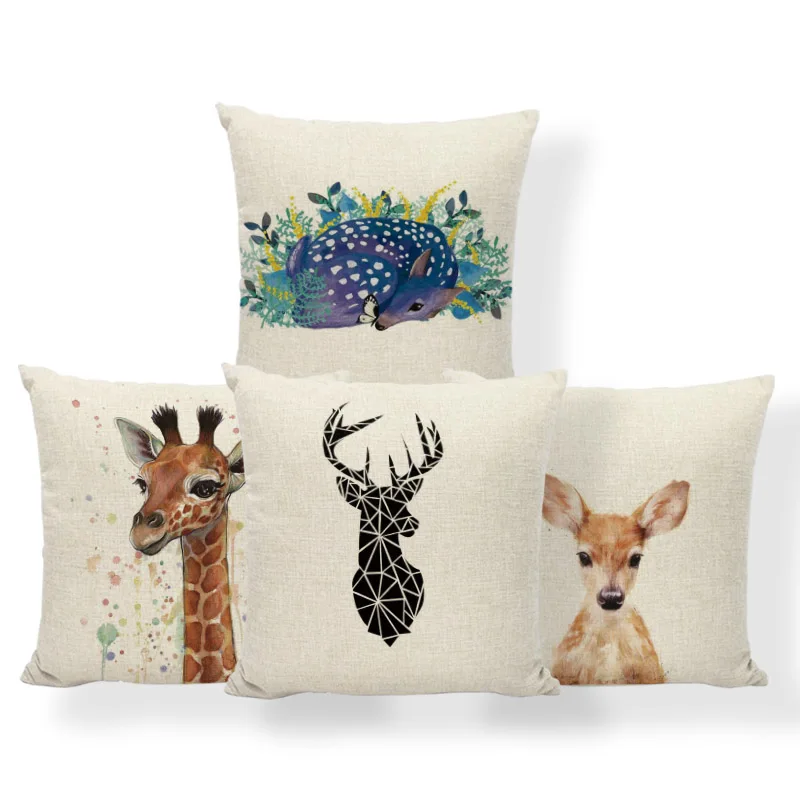 

Наволочка для подушки с изображением оленя и страз, 45 см