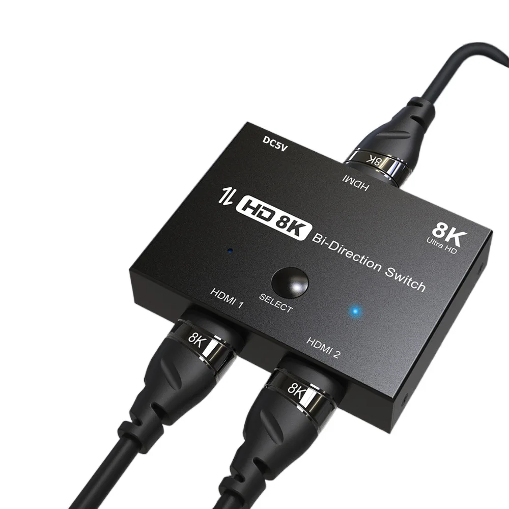 

HDMI 2.1 Ultra HD 8K High Speed 48Gbps Directional Switch Only 2 in 1out 8K @ 60Hz 4K @ 120Hz Splitter Converter For Xbox PS5