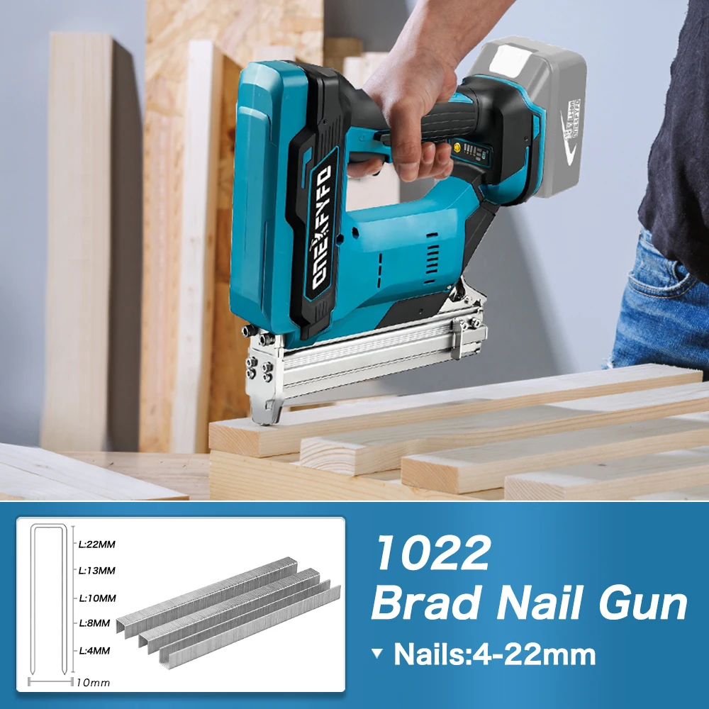 Бесщеточный электрический пистолет для гвоздей 1022J U-степлер Беспроводные
