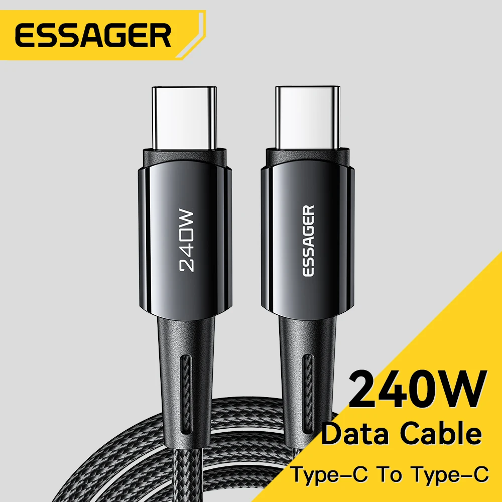 

Essager 240W USB C Cable PD3.1 For MacBook Pro Samsung Xiaomi USB C to USB C Cable 48V/5A Super Fast Charging USB Type C Cable