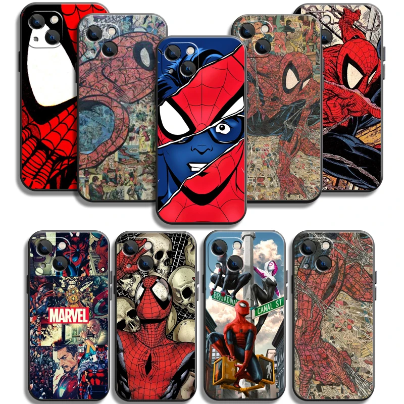 

Marvel Spiderman Phone Cases For iPhone 11 12 Pro MAX 6S 7 8 Plus XS MAX 12 13 Mini X XR SE 2020 Soft TPU Coque Back Cover
