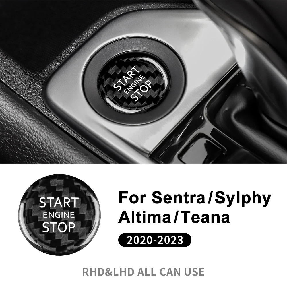 

Настоящее твердое углеродное волокно для Nissan Sylphy Sentra Altima Teana 2020 2021 2022 2023 наклейка кнопки включения и остановки двигателя внутренняя отделка