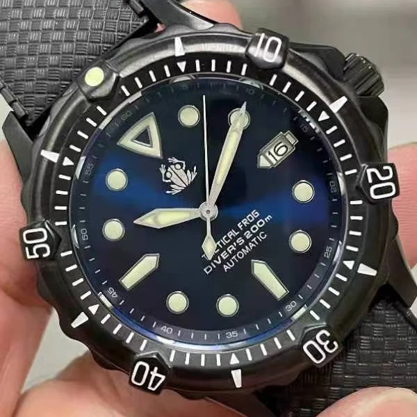 Мужские автоматические часы Tactical Frog, 42 мм, механические, водонепроницаемые, 20 бар, C3, светящиеся, NH35, сапфировое зеркало (art.: 3920dc4e9ac17) - 3920dc4e9ac17