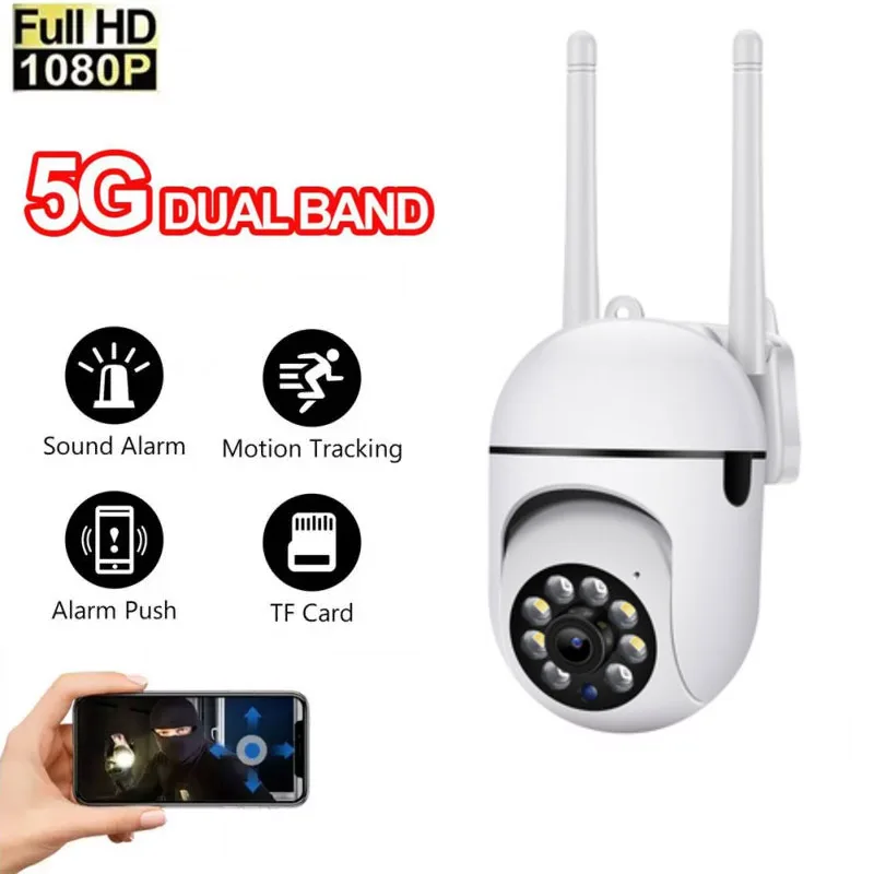

2.4G+5G WiFi IP Camera Outdoor Surveillance PTZ Camera 2MP Color Night Vision Ai Human Detection Security CCTV Mini Camera