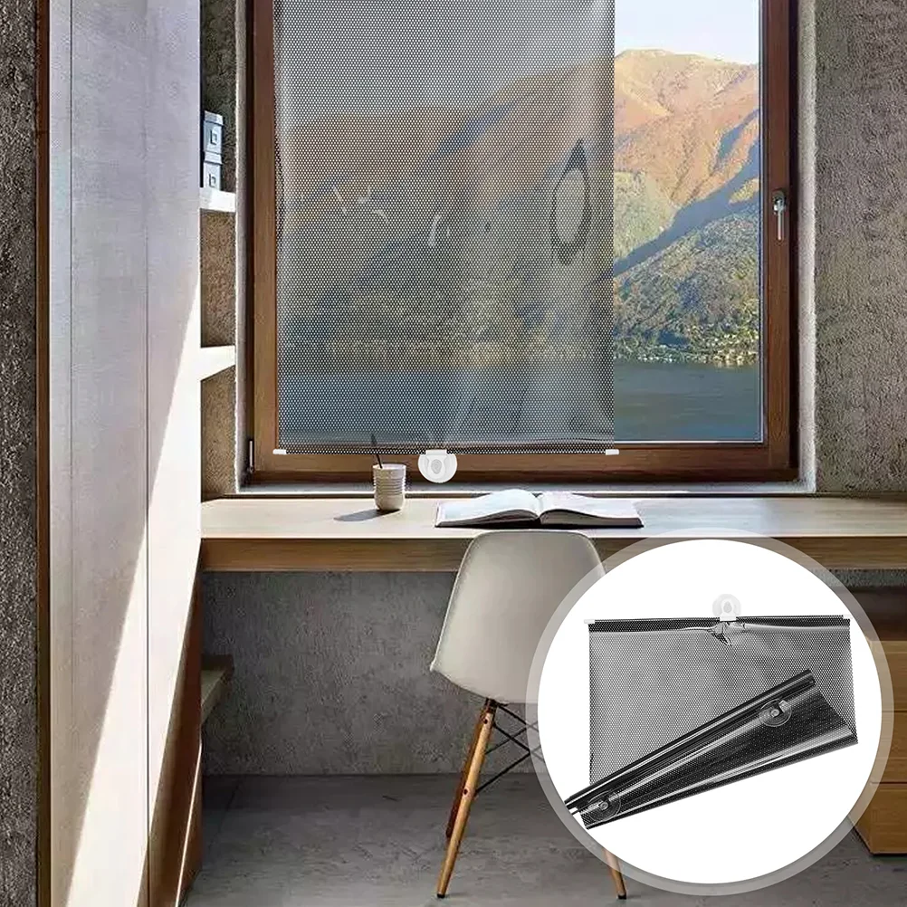 

2pcs Window Shade Wear-resistant Room Curtain Nail-free Window Cover Window Accessory