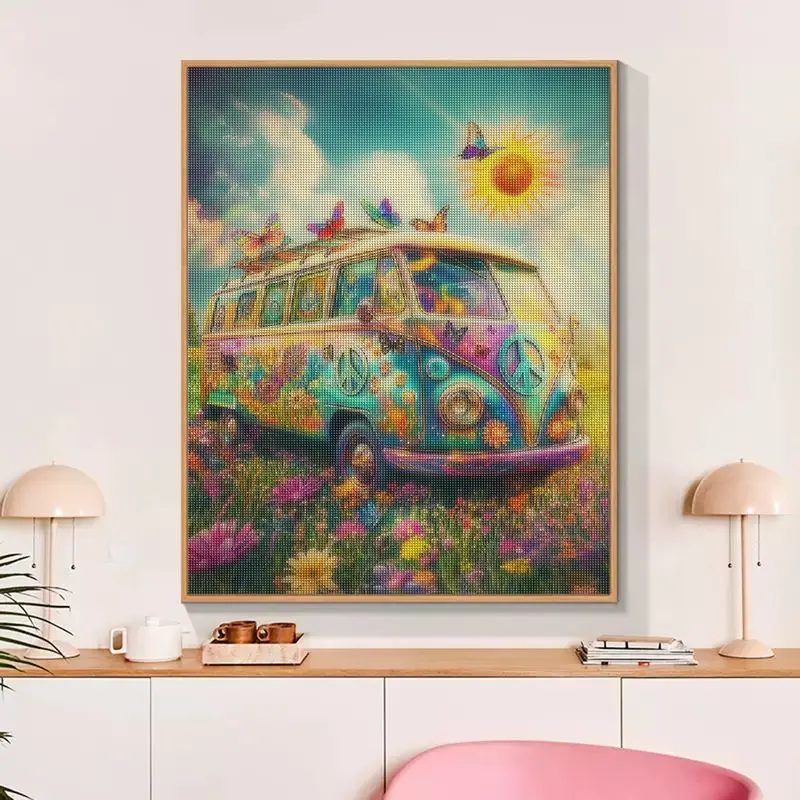 Картина из страз CHENISTORY цветы автобус вышивка крестиком настенное искусство