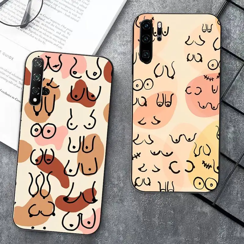 

Boobs Art Print Phone Case For Huawei Honor 10 lite 9 20 7A pro 9X pro 30 pro 50 pro 60 pro 70 pro plus