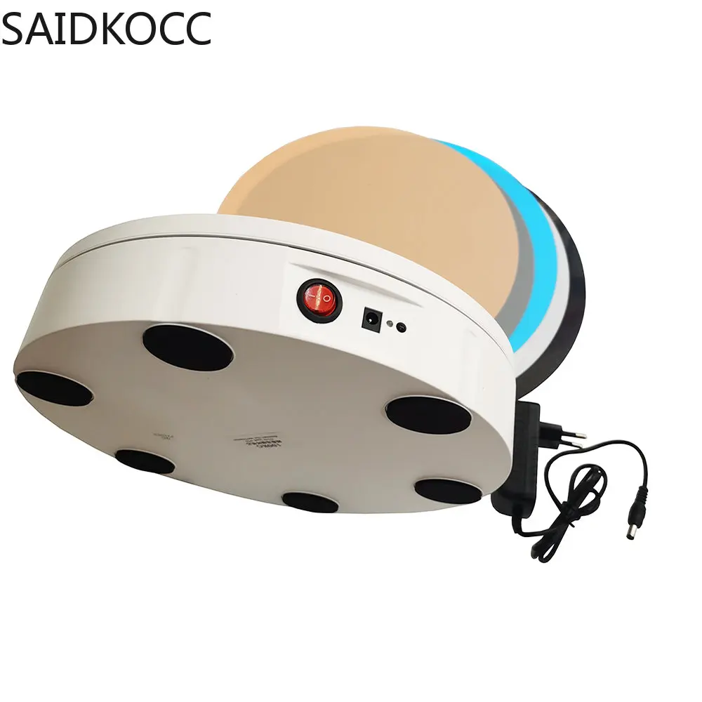 

SAIDKOCC Round 30CM Electric Turntable Display Stand Remote Control Rotary Table Photography Rotating Platform Load 150KG