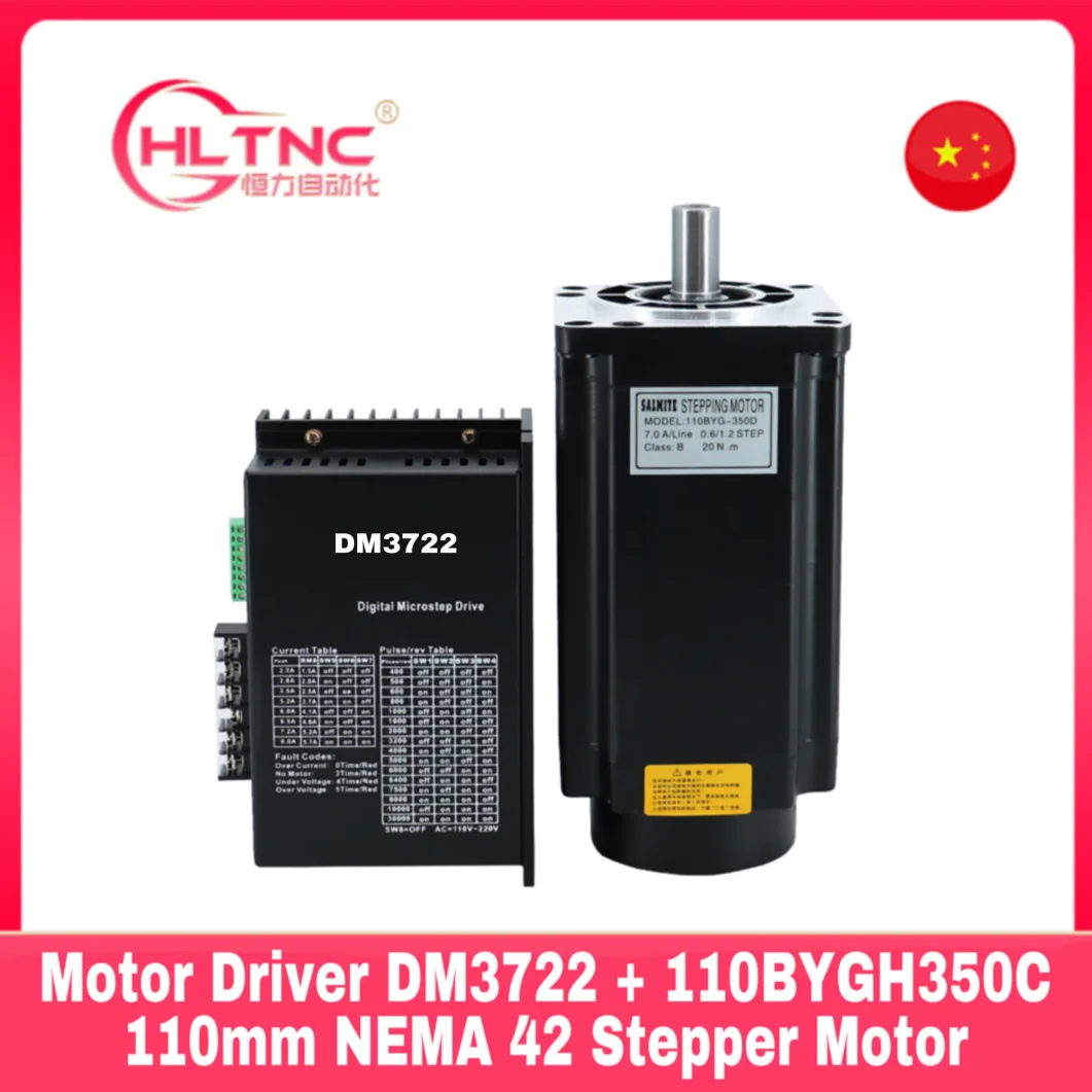 

NEMA42 CNC Stpper наборы 16 нм 3 фазы шаговый двигатель драйвер DM3722 + 110BYGH350C 110 мм NEMA 42 Шаговый двигатель 6A 1,2 градусов