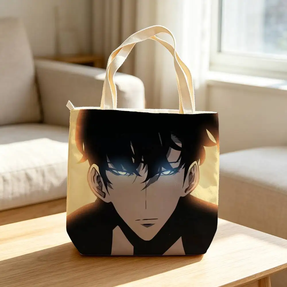 Фото Сумки для хранения Solo Anime J-Jin-WooS Sung-s, водонепроницаемые холщовые сумки, подходящие для посещения занятий, походов за покупками, подарков и поездок на работу. №4