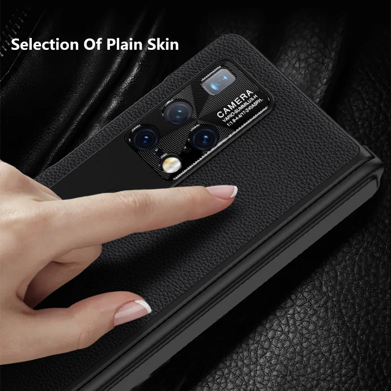 Plain Leather Magnetic Hinge Cover Anti-Peep For Huawei Mate X2 Case Fold Stand protective film shockproof funda for hw mate x2