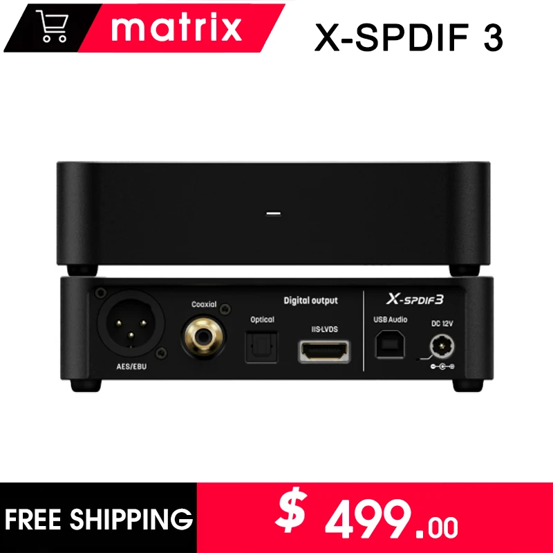 

Цифровая аудиоинтерфейса Matrix X-SPDIF 3 USB, IIS-LVDS/коаксиальный/оптический/AES/EUB 768 кГц/32 бит DSD512, USB-интерфейс