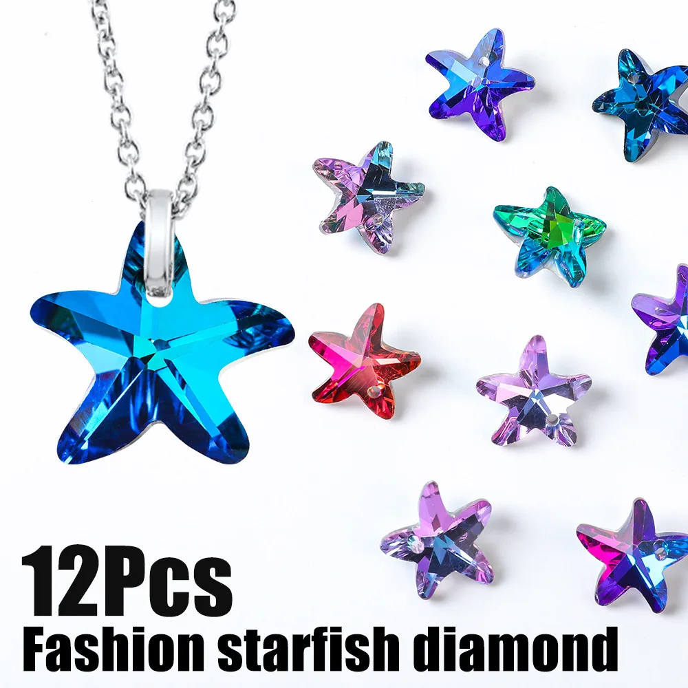 12 шт. 13 мм Кристальные стеклянные бриллиантовые Подвески с пятью острыми