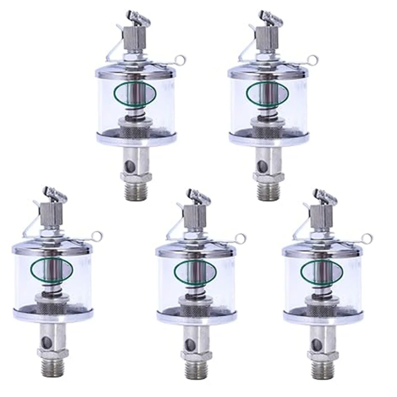 

5PCS 50ML Engine Oil Gravity Drip Injectors, Needle Valve Oil Cups, Glass Oil Cups, Machine Tool Oil Cups Durable