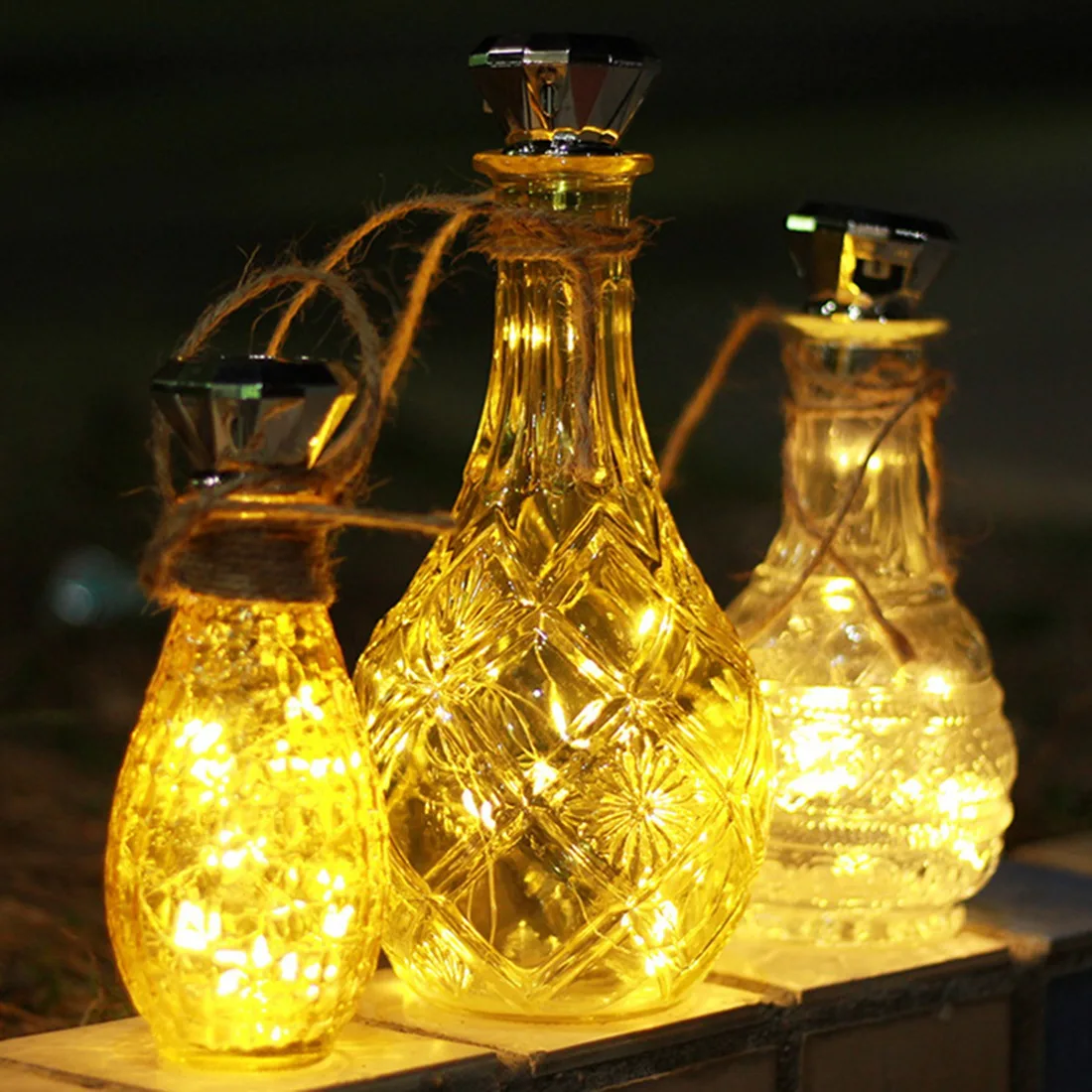 6 шт. солнечные фонари для бутылок вина 2 м 20 светодиодов солнечная гирлянда