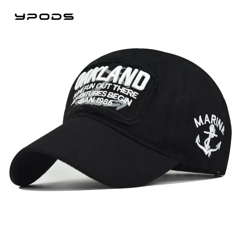

Cotton New Auckland Large Letter Embroidered Baseball Cap Washed Old Duck Tongue Cap Outdoor Sunshade Cap Wholesale