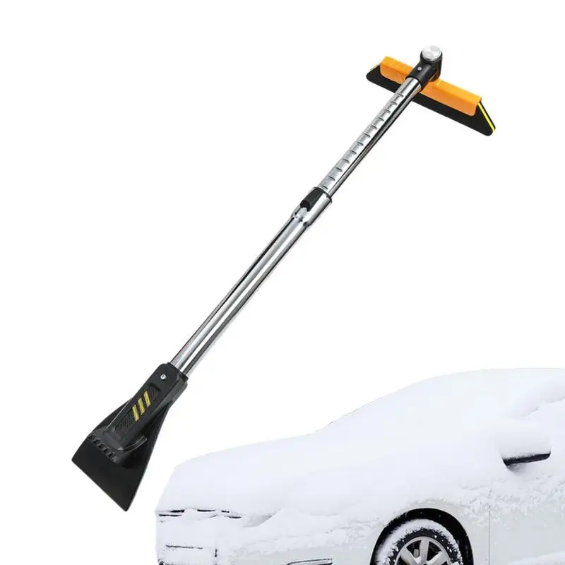 

Windshield Snow Ice Squeegee Extendable Windshield Ice Scraper With 360 Rotating Brush Automobile Accessories Brushes For