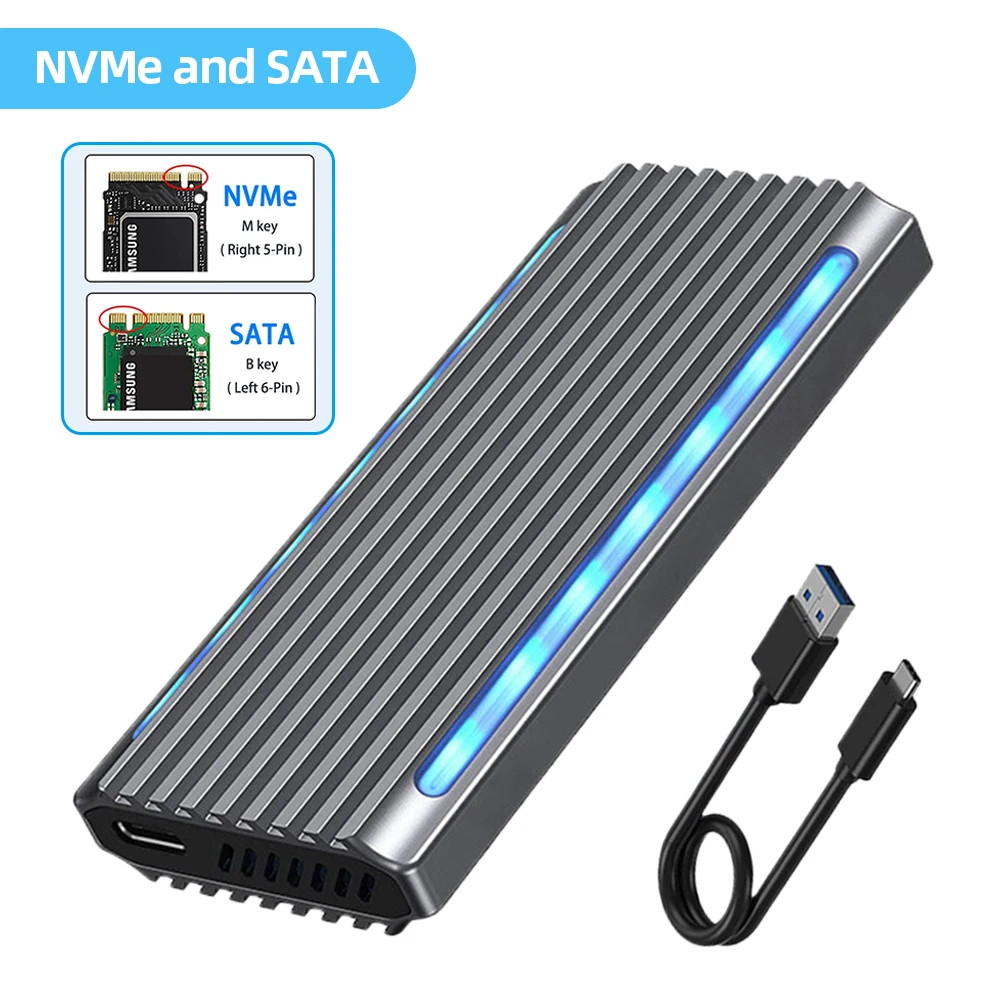 

Корпус для M2 NVME NGFF, из алюминиевого сплава, USB Type-C, USB 2280