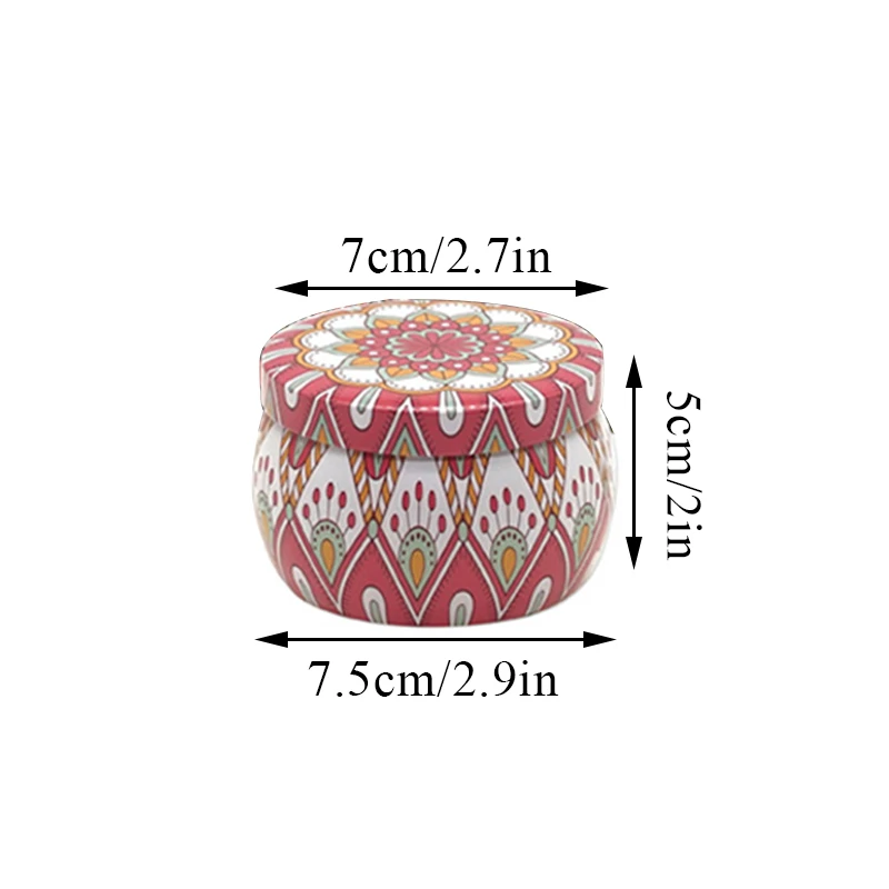 Ethnic Pattern Jars Fresh Aromatic Tinplate Box Tea Packaging Canister Metal Candy Box Jewelry Box Candle Supplies images - 6