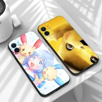 japan anime pok%c3%a9mon funda phone case for iphone 11 13 12 pro max 12 13 mini x xr xs max se 2020 7 8 6s plus celular tpu black