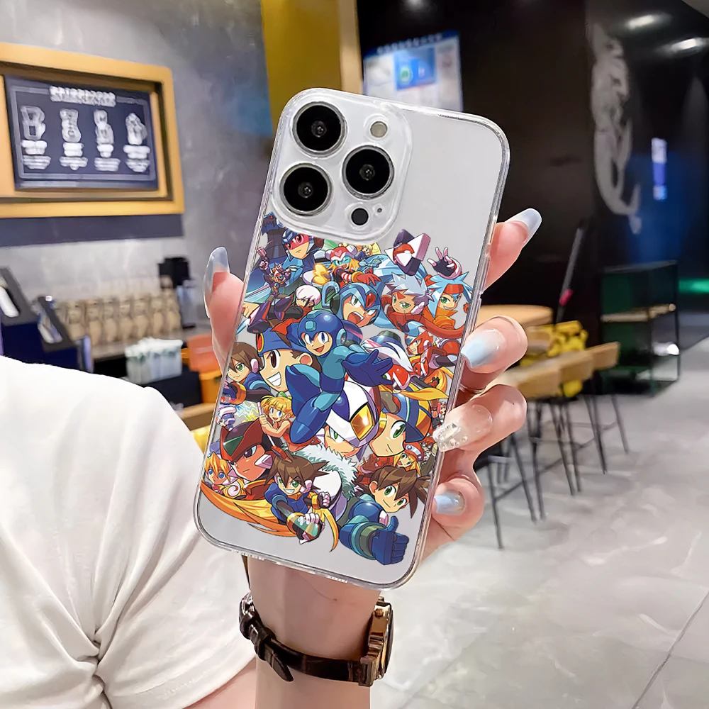 Game For iPhone 11 12 13 14 15 16 Pro Max Plus Magsafe Magnetic Transparent Protector Wireless Charge Phone Case M-Mega M-Man