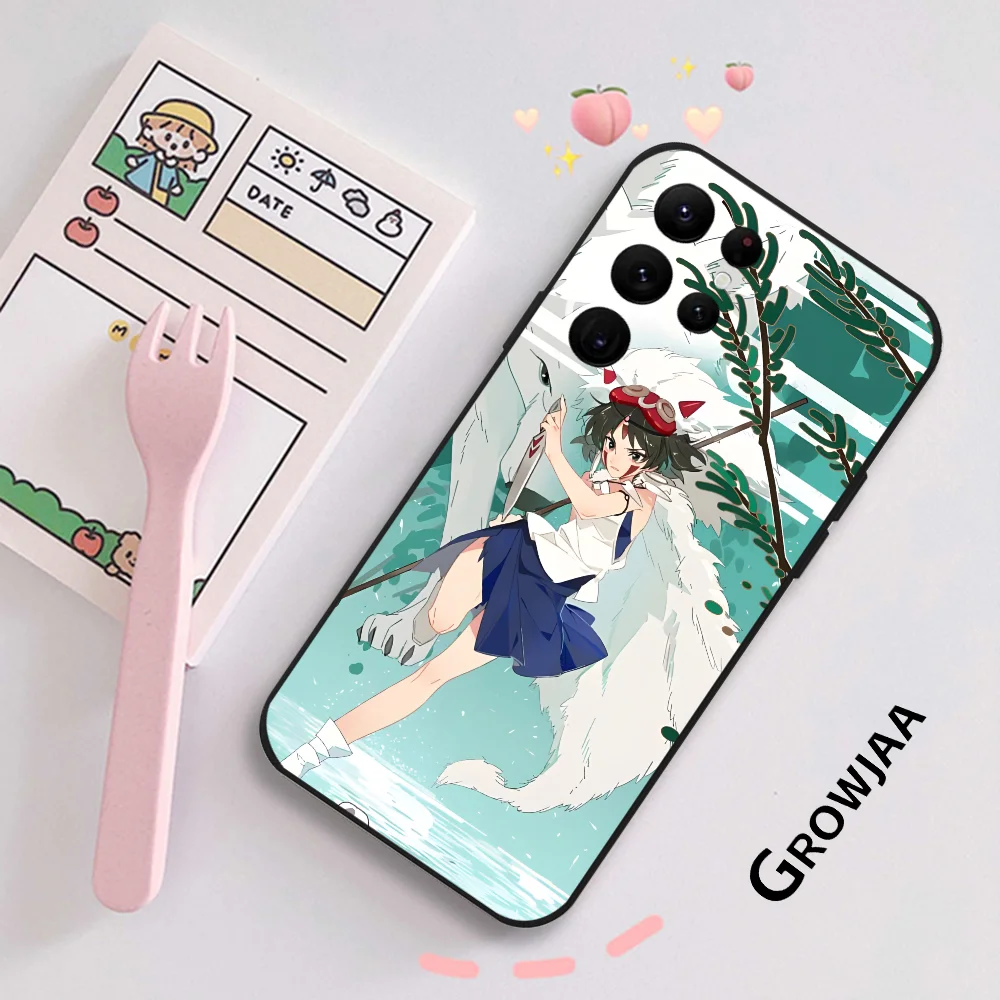 Anime P-Princess M-Mononoke Phone Case For Samsung Galaxy S25 S24 S22 S23 Ultra S21 S20 Plus 5G Protective Silicone Funda
