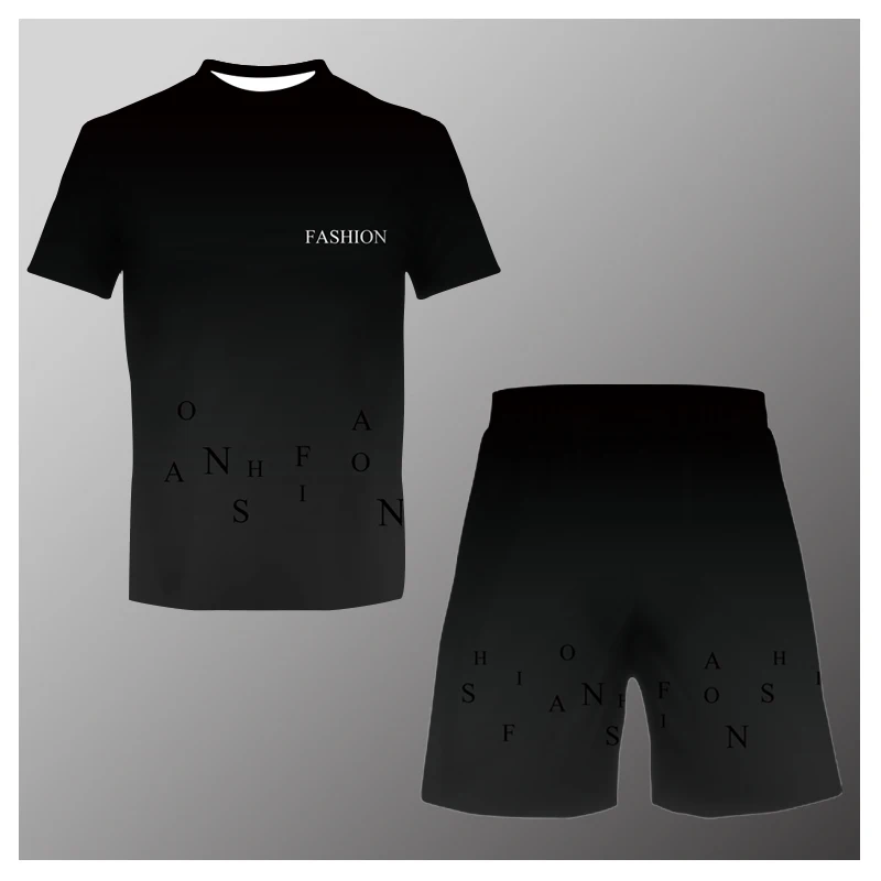 2023 Summer Men's New T-shirt+Shorts Two Piece Set 3D Fun Print Large Retro Fashion Men's Casual Street Sports Two Piece Set