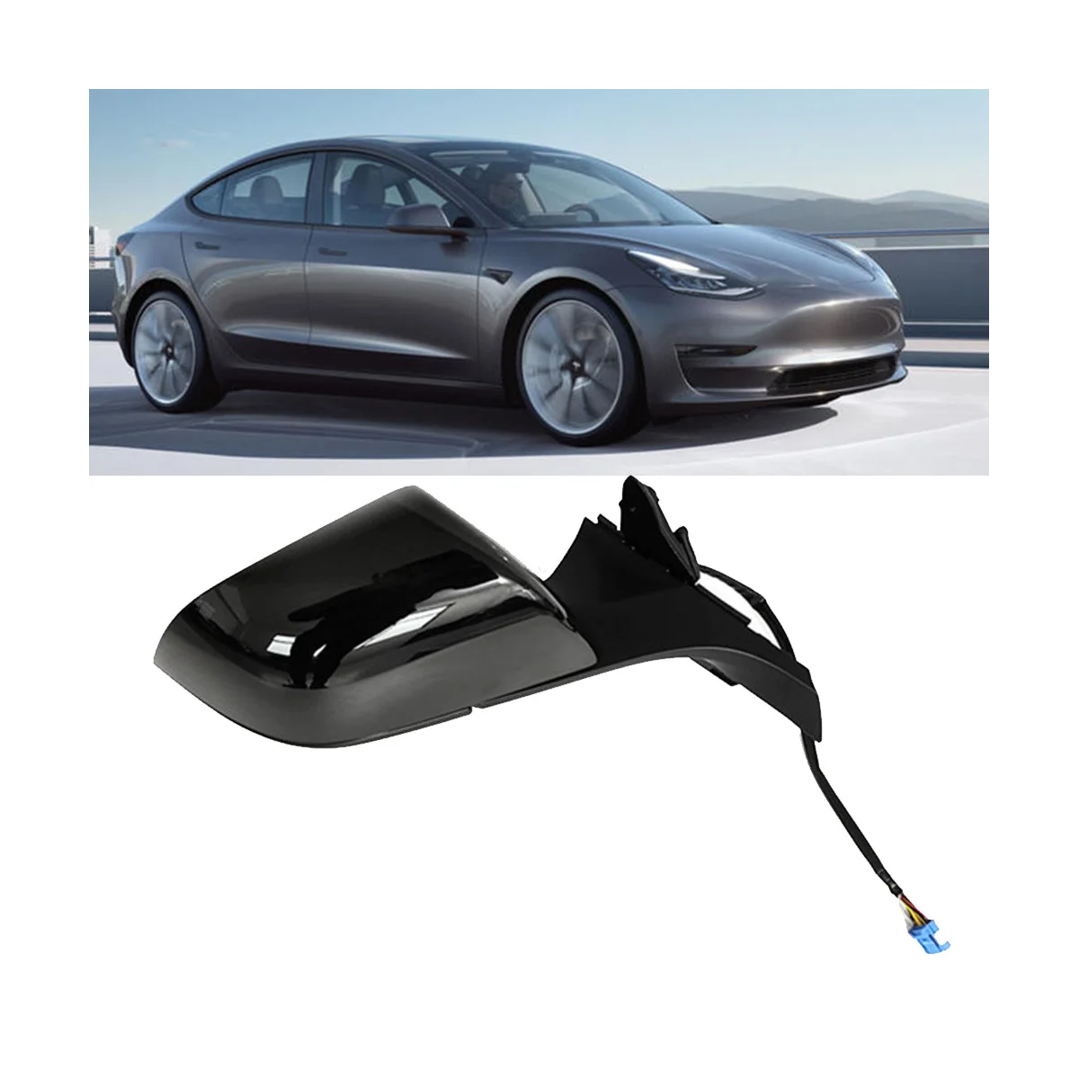 Правое зеркало заднего вида в сборе 1110784 1521929 для Tesla Model 3 M3 2021-2023 электрическое